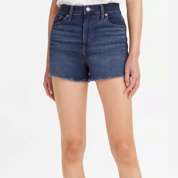 LEVI’S Women’s Size 28 High Rise Shorts Dark Wash - Picture 11 of 12